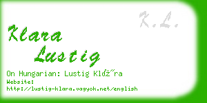 klara lustig business card